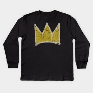 King Crown Basquiat 70s -VINTAGE RETRO STYLE Kids Long Sleeve T-Shirt